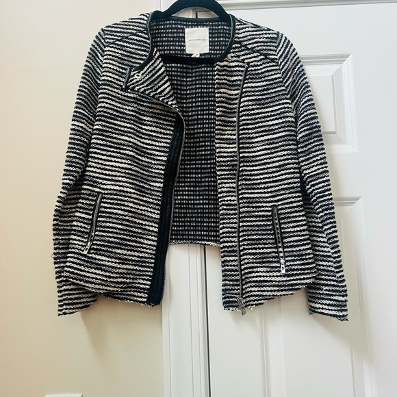 Avec Les Filles Jackets & Blazers - Avec Les Filles Black and White Striped Blazer